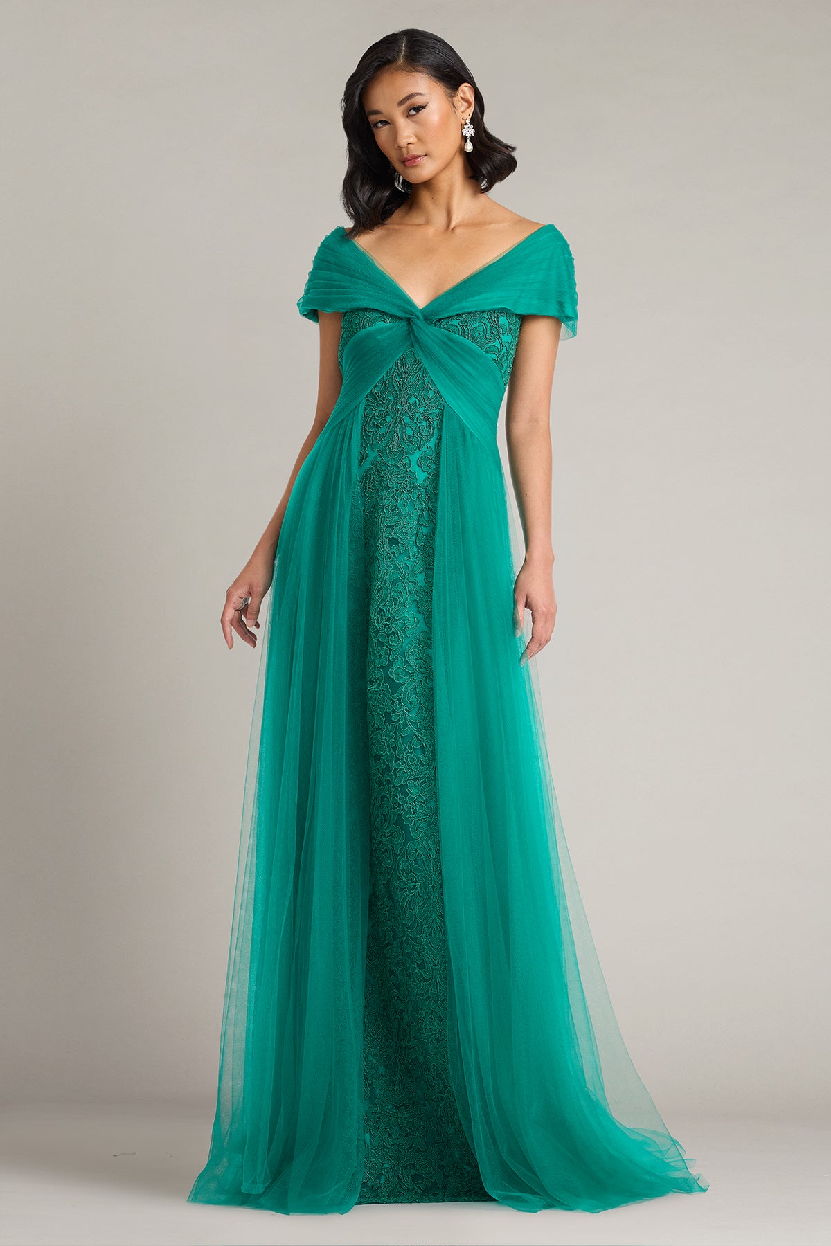 embroidered tulle dress Parello Lotus Embroidered Tulle Gown – Tadashi Shoji Official Online  Boutique