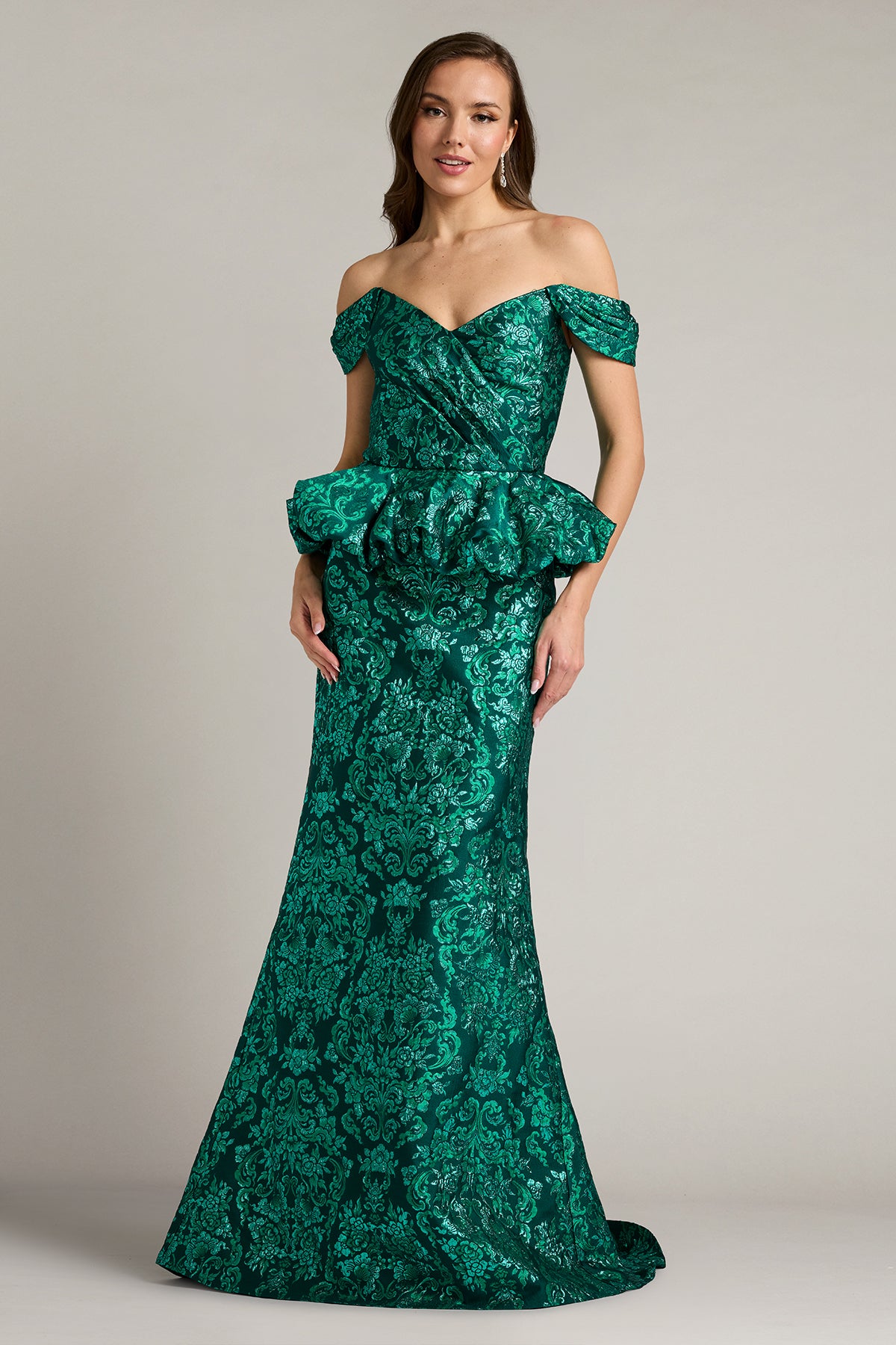 Corliss Bubble Peplum Gown – Tadashi Shoji Official Online Boutique
