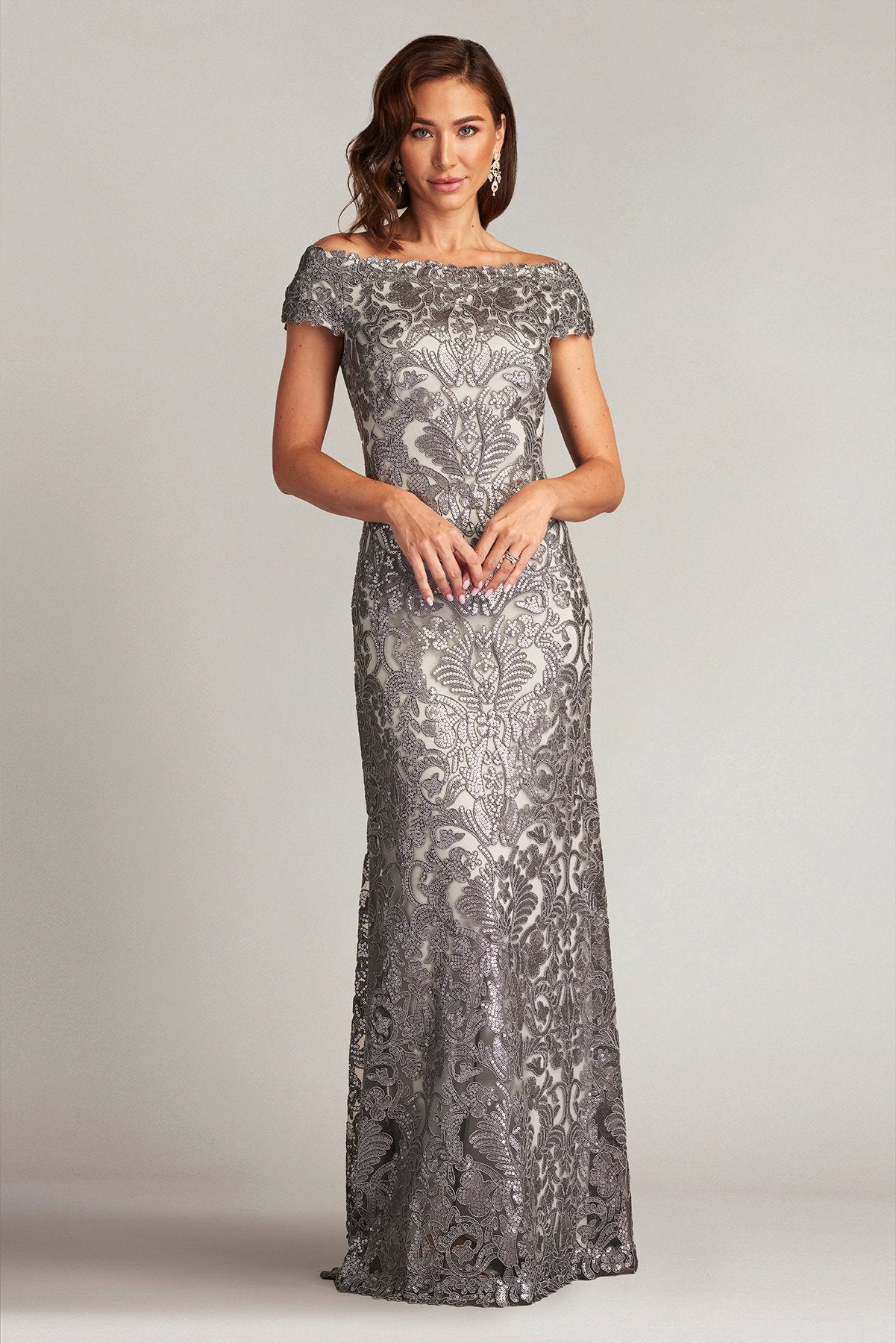 tadashi shoji grey dress Tadashi Shoji BSJ22037LQ main image 0