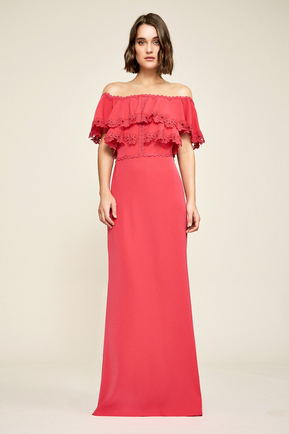 karlie off the shoulder dress Karlie Off-Shoulder Crepe Gown – Tadashi Shoji Official Online Boutique