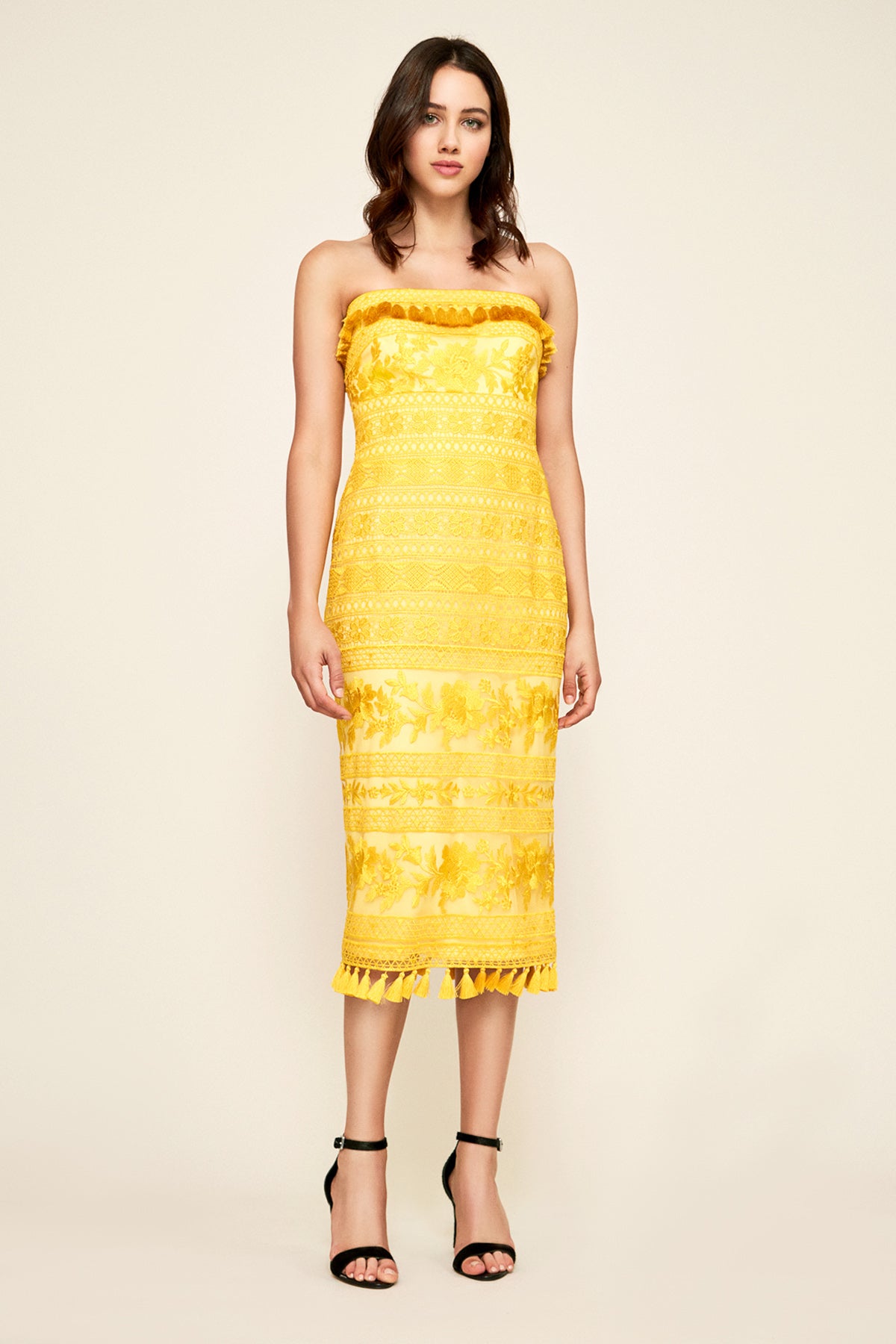 strapless fitted midi dress Sol Strapless Fitted Midi Dress – Tadashi Shoji Official Online Boutique