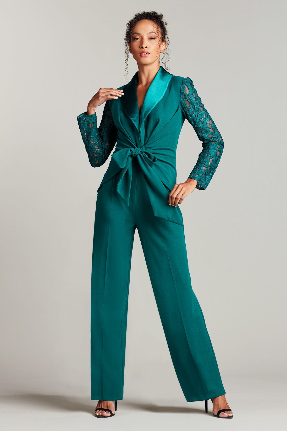 Duru Tie Sash Tuxedo Jumpsuit – Tadashi Shoji Official Online Boutique