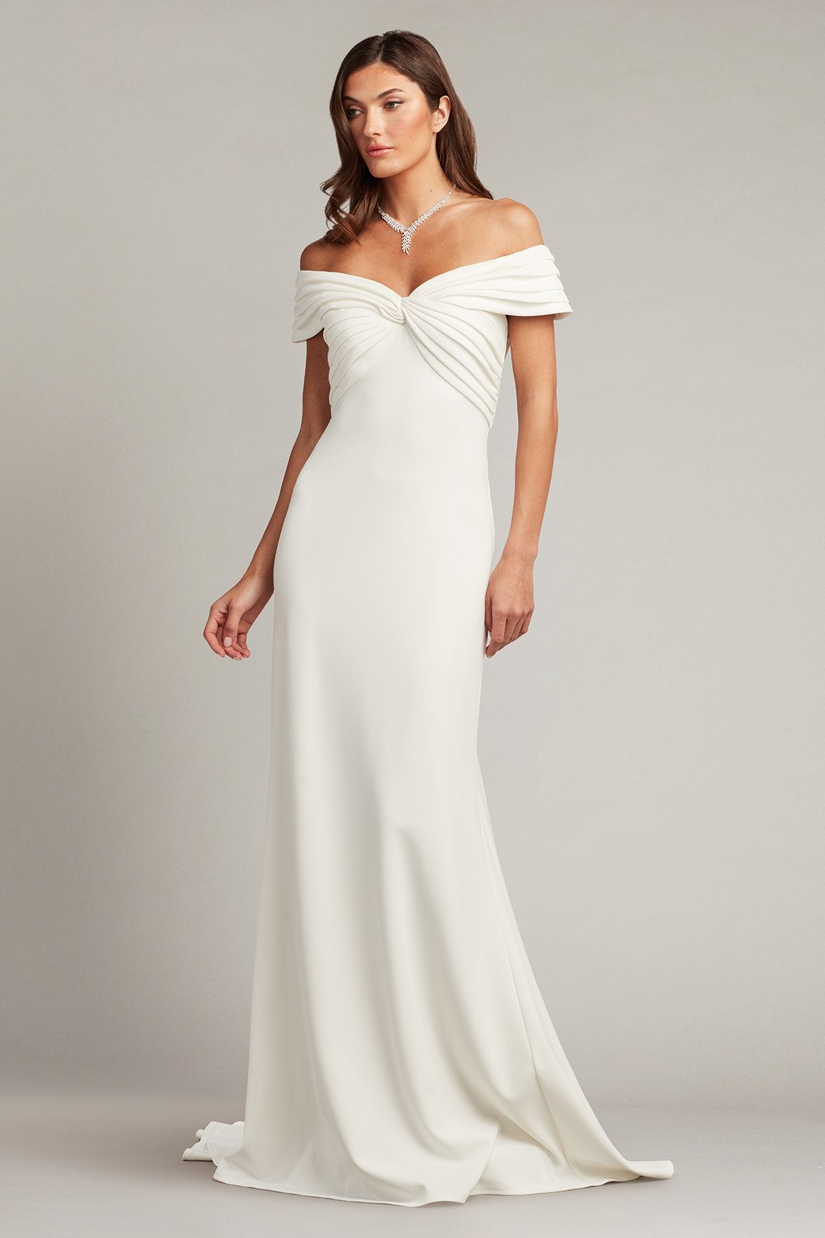 tadashi silk dress Perkins Asymmetric Draped Gown