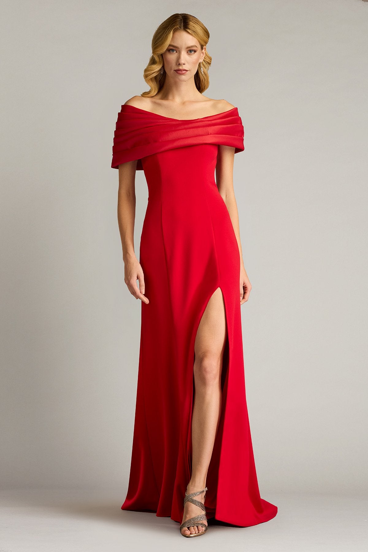 Dalton Two-Tone Off-Shoulder Gown POMEG – Tadashi Shoji Official