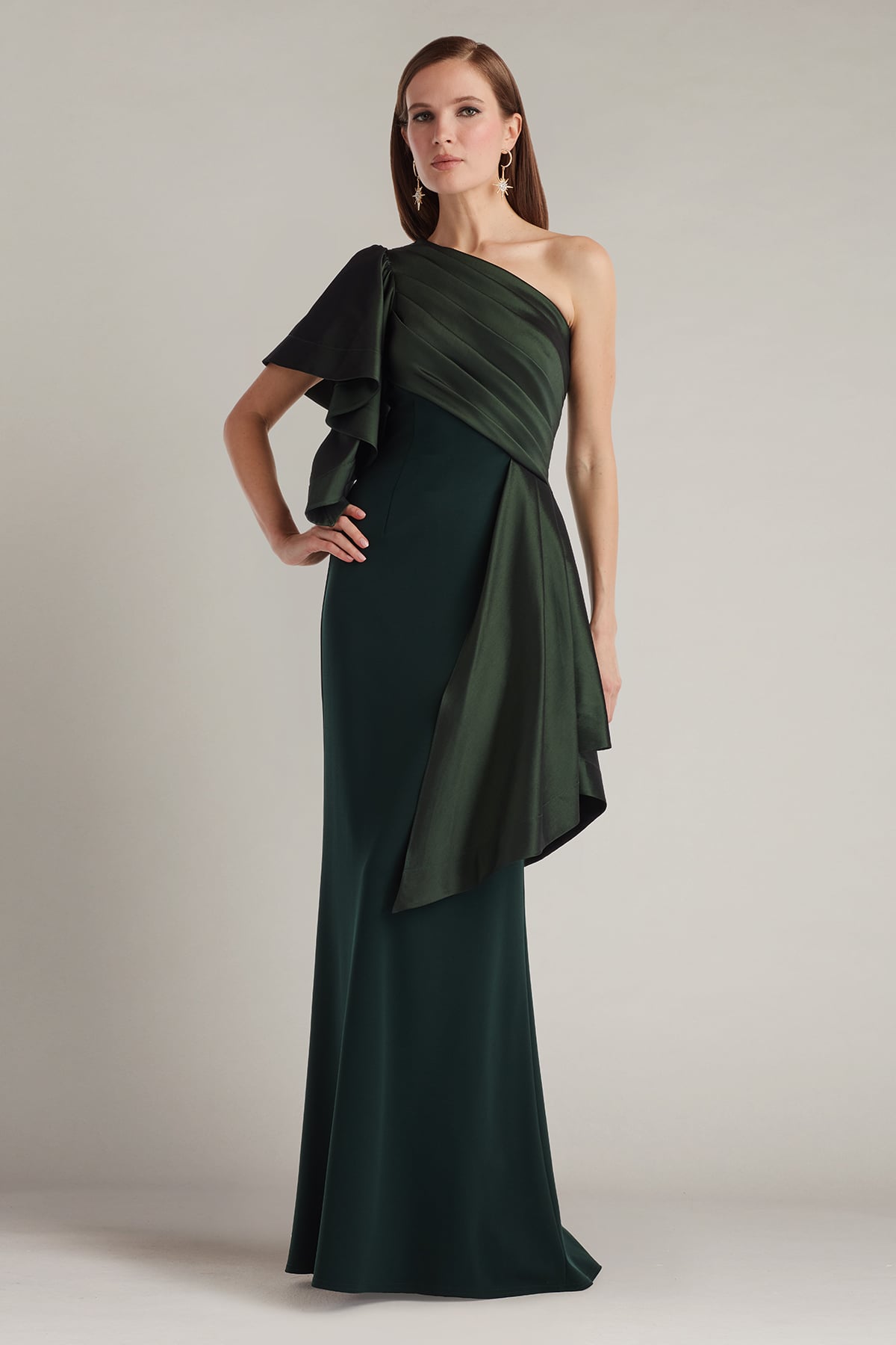 tadashi shoji gowns & formal dresses Savoy Sheer Sleeve Gown