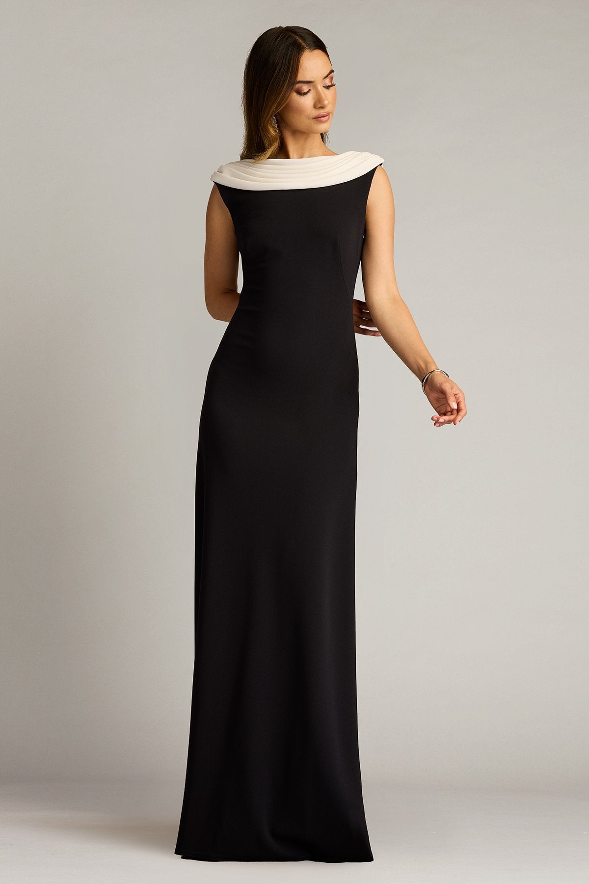 TADASHI SHOJI ブラック ドレス XS Plaza Drape Back Gown – Tadashi Shoji Official Online Boutique