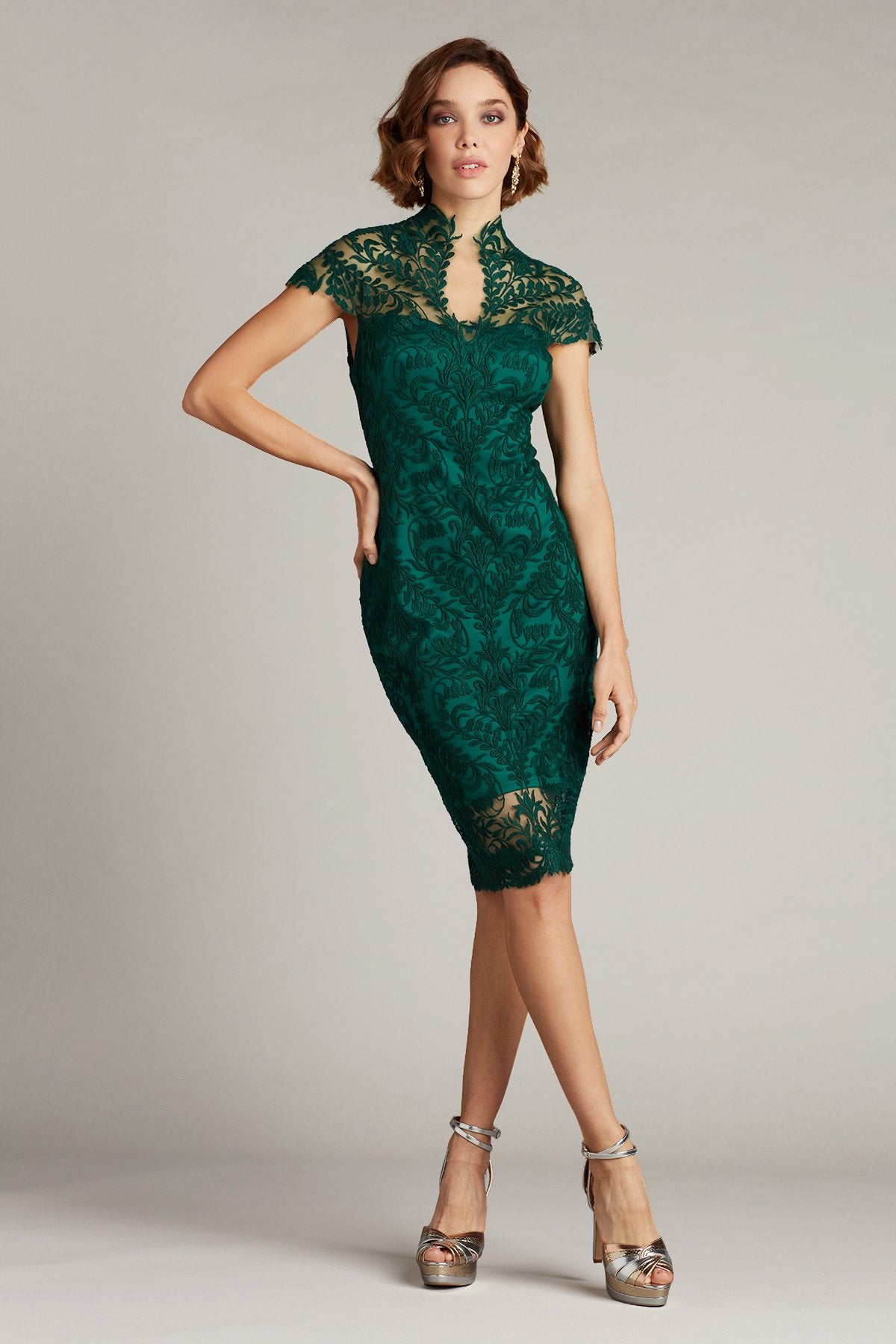 Irvin Keyhole Embroidered Dress – Tadashi Shoji Official Online