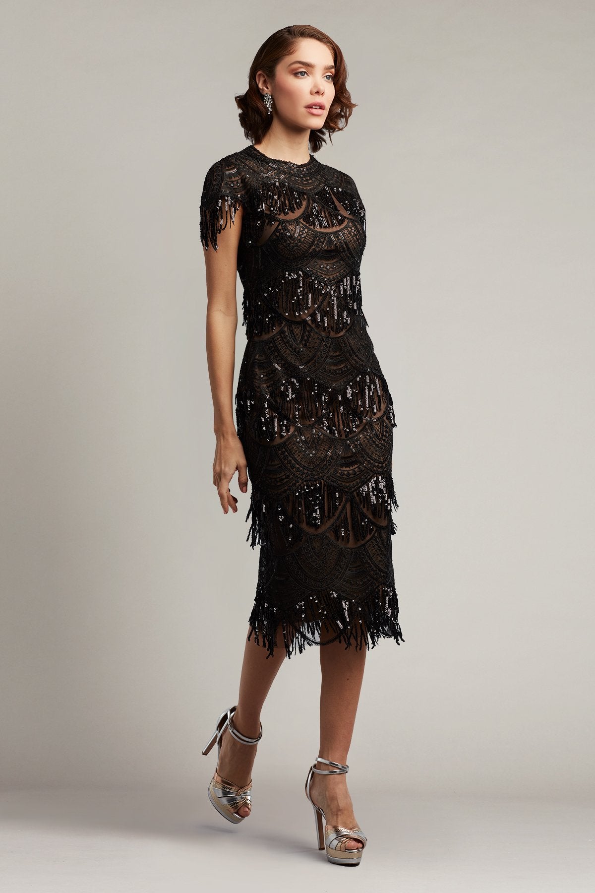 Lorene Sequin Flapper Fringe Dress – Tadashi Shoji Official Online Boutique