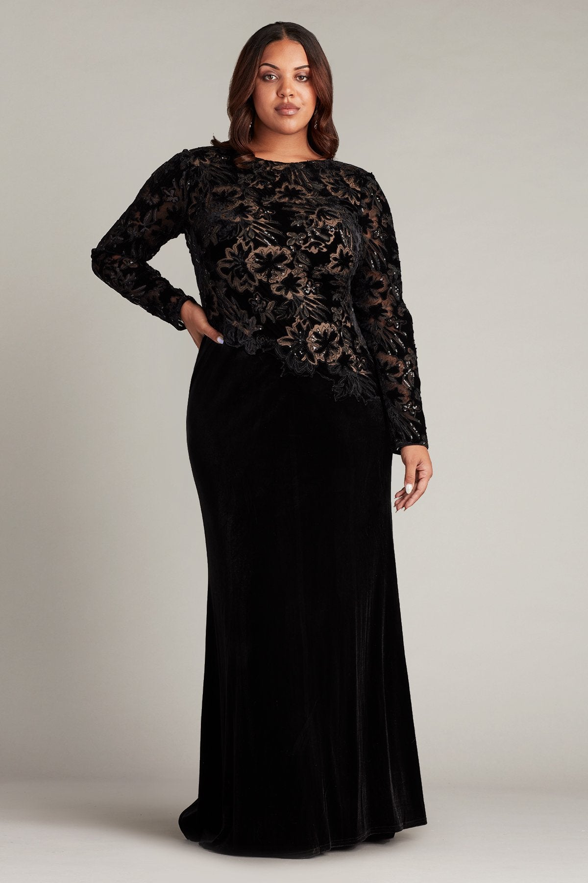 Gatlin Sequin Burnout Velvet Gown