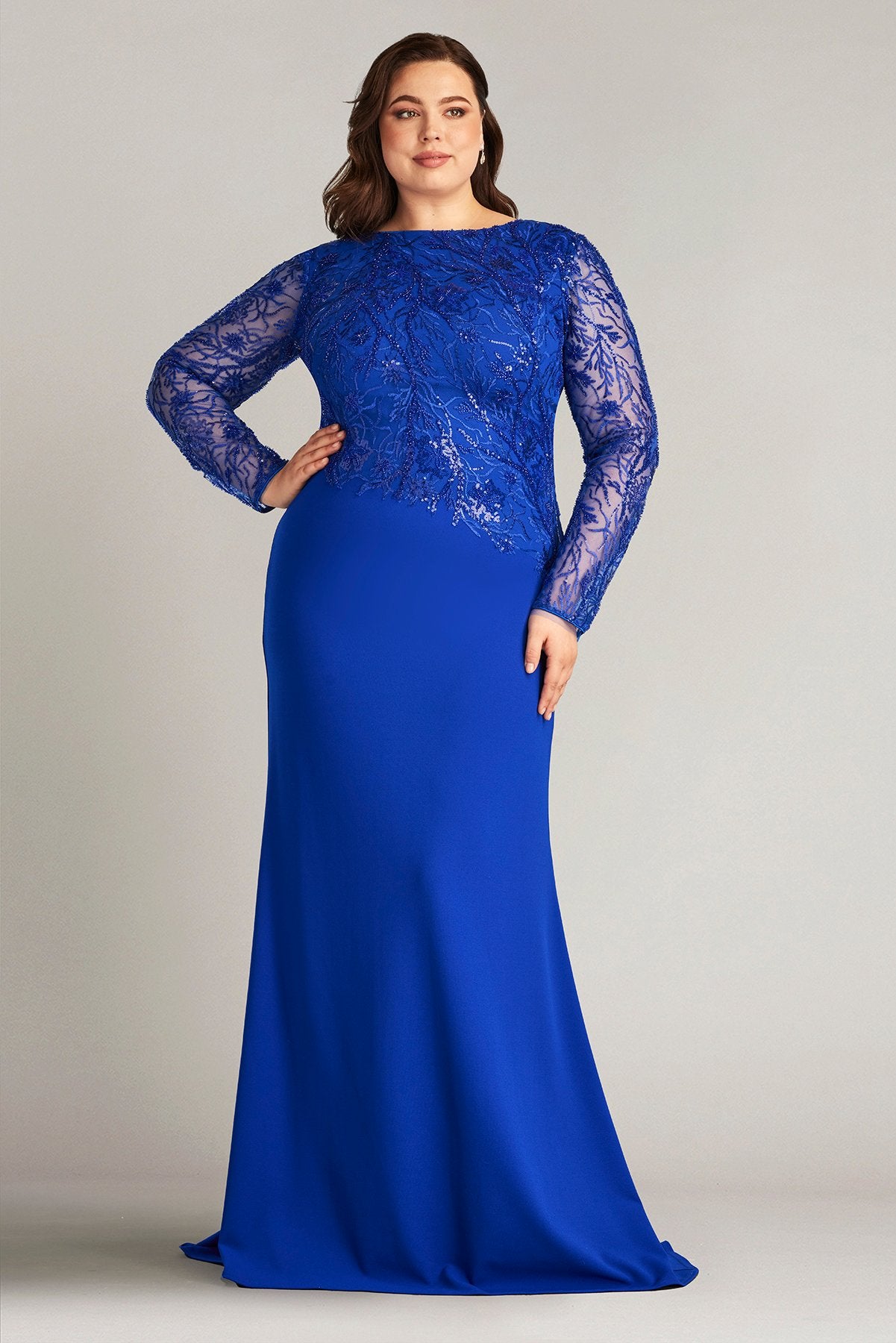 Ren Bead Embroidered Crepe Gown - PLUS SIZE – Tadashi Shoji