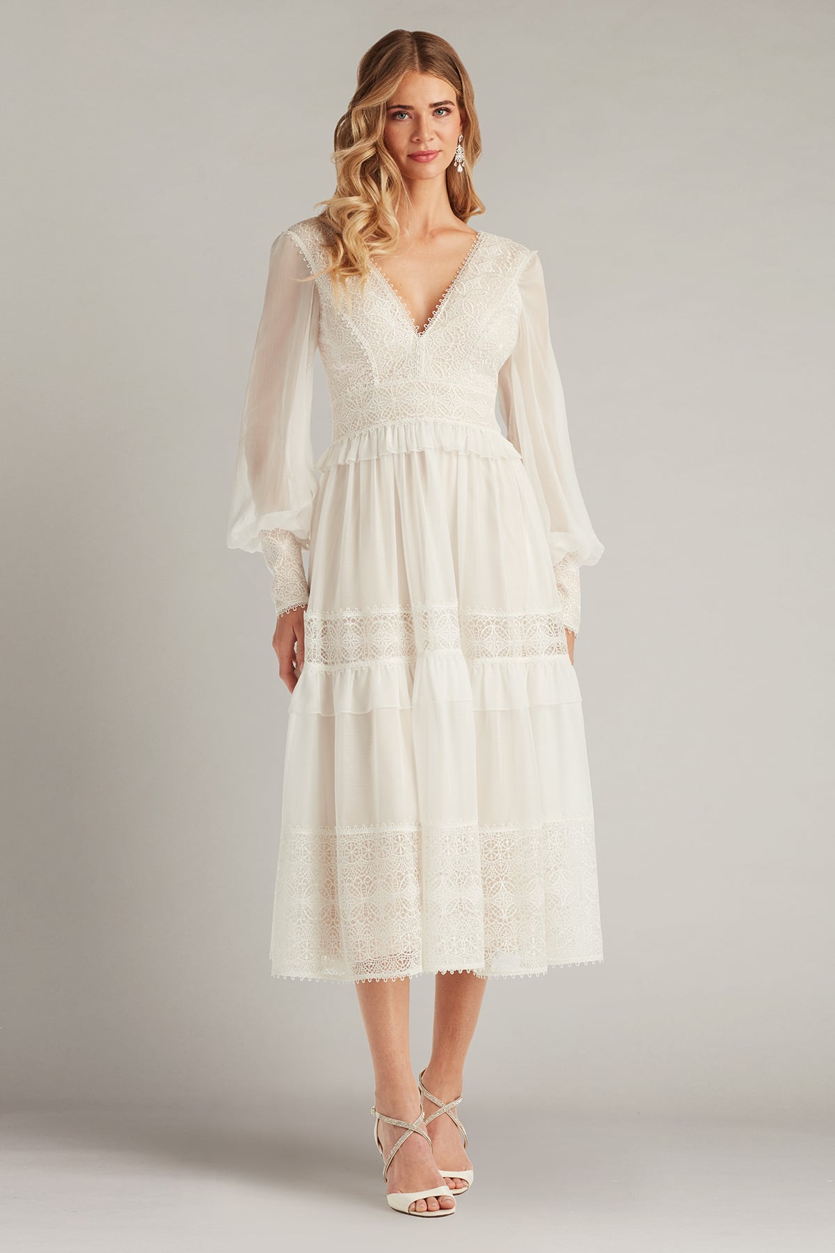 Loic Lace Panel Midi Dress Loic Lace Panel Midi Dress