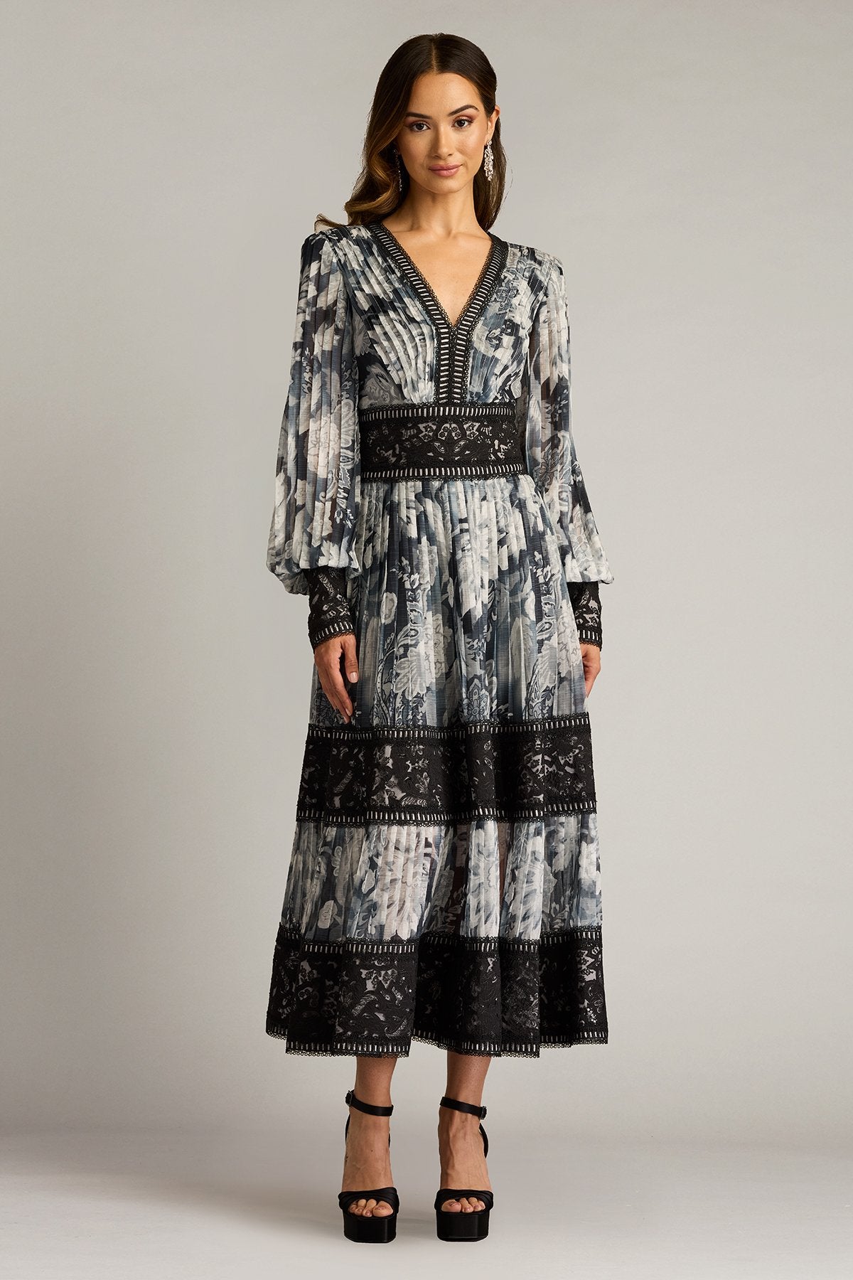 Derby Pleated Chiffon Midi Dress – Tadashi Shoji Official Online Boutique
