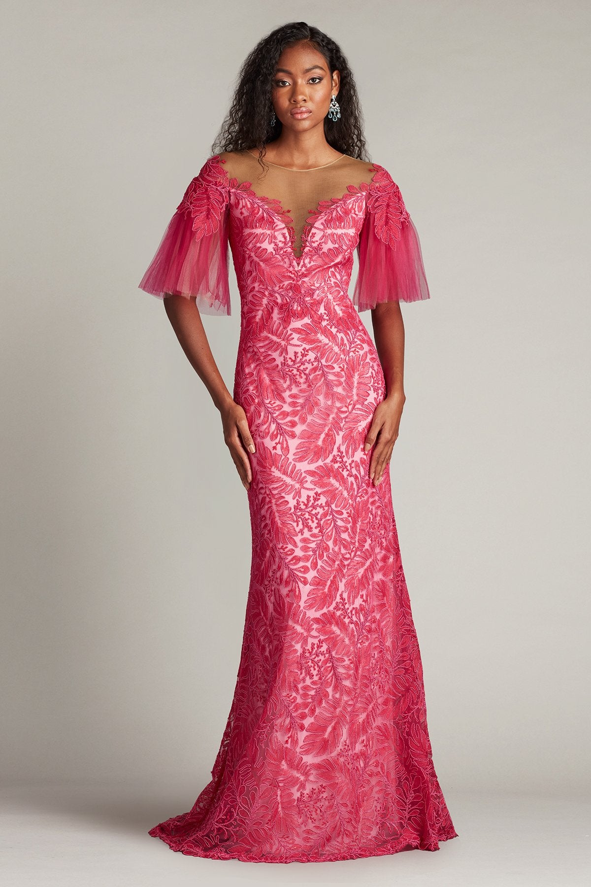 Ryn Embroidered Tulle Illusion Gown – Tadashi Shoji Official Ryn Embroidered Tulle Illusion Gown – Tadashi Shoji Official