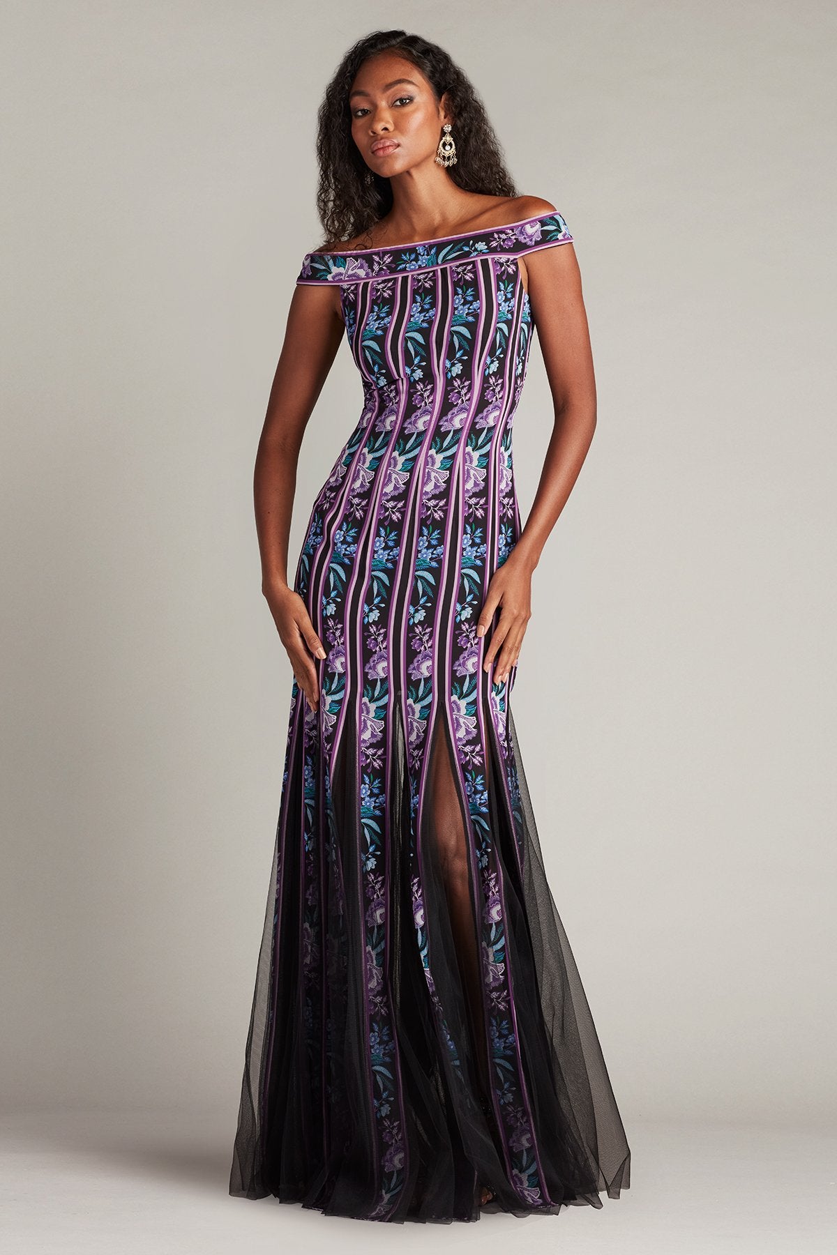 Weston Floral Ribbon & Tulle Gown – Tadashi Shoji Official Online Boutique
