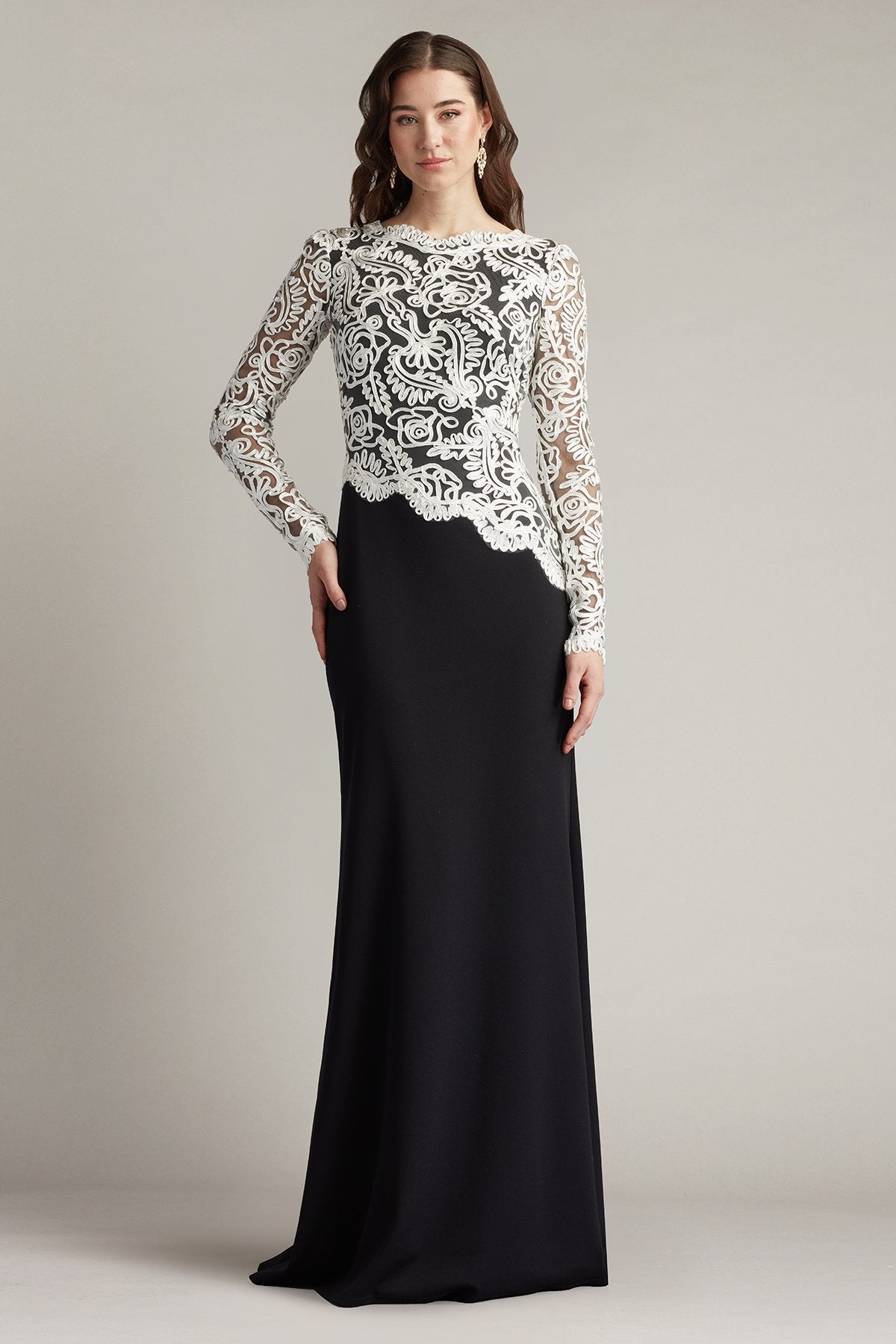 Randall Embroidered Crepe Gown – Tadashi Shoji Official Online
