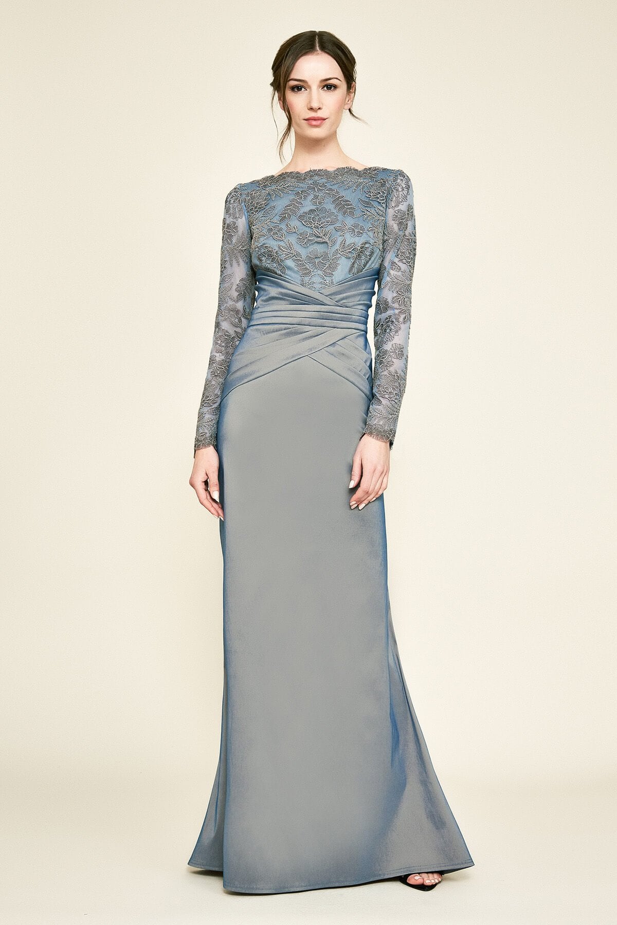 Garan Long-Sleeve Taffeta Gown – Tadashi Shoji Official Online Boutique