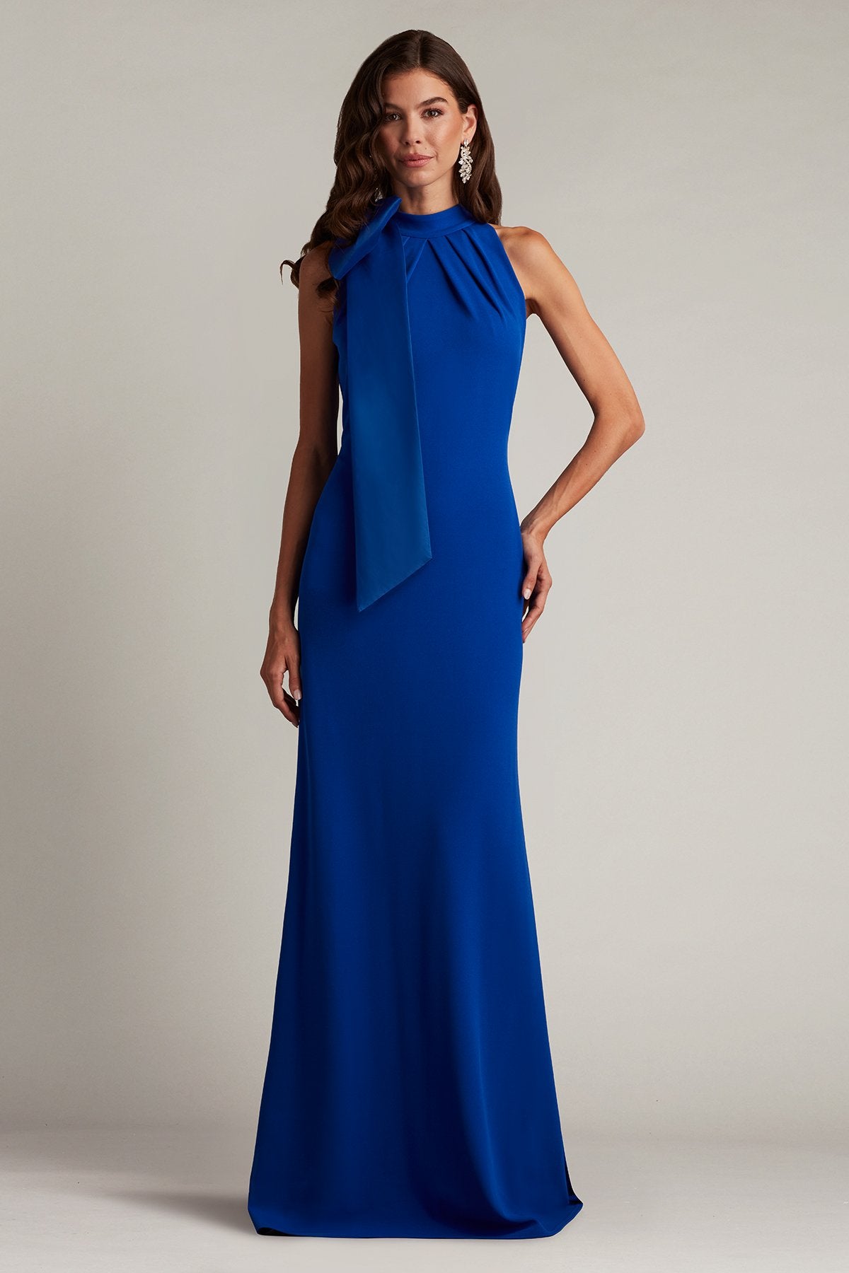 Sims Taffeta Shoulder Bow Halter Gown Sims Taffeta Shoulder Bow Halter Gown