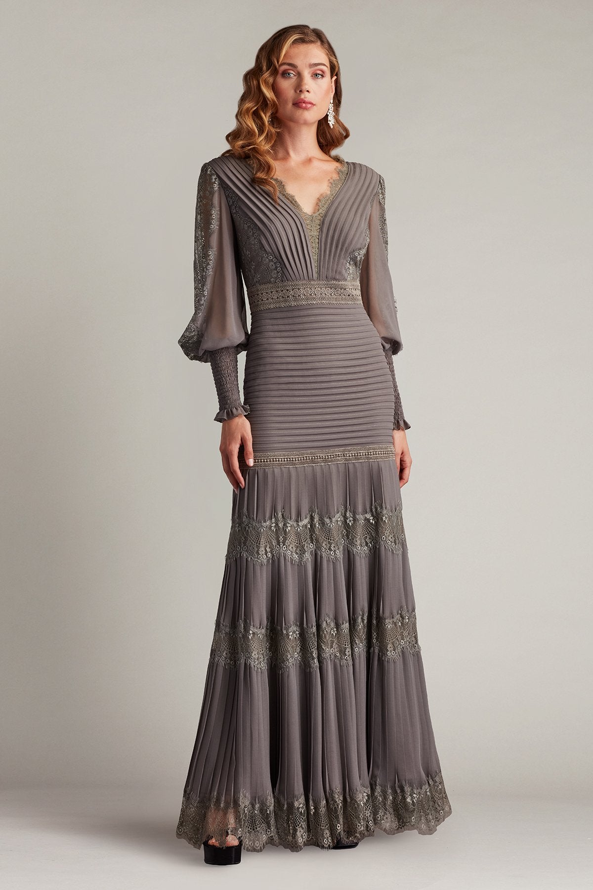 Nyssa Bishop Sleeve Gown GRPHT – Tadashi Shoji Official Online