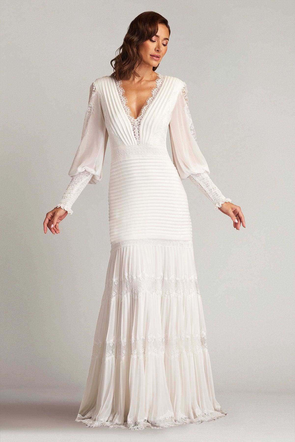 Nyssa Bishop Sleeve Gown IVORY Tadashi Shoji Official Online Boutique Nyssa Bishop Sleeve Gown IVORY Tadashi Shoji Official Online Boutique