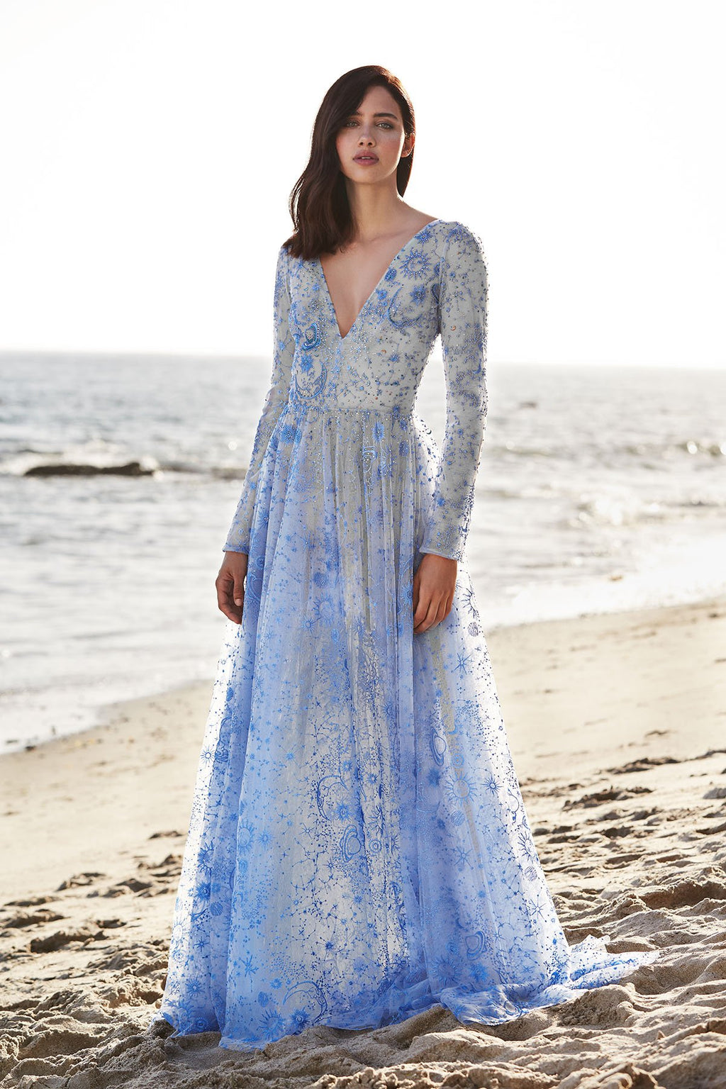 Tadashi Shoji - Apollonia Embroidered Long Sleeve Gown