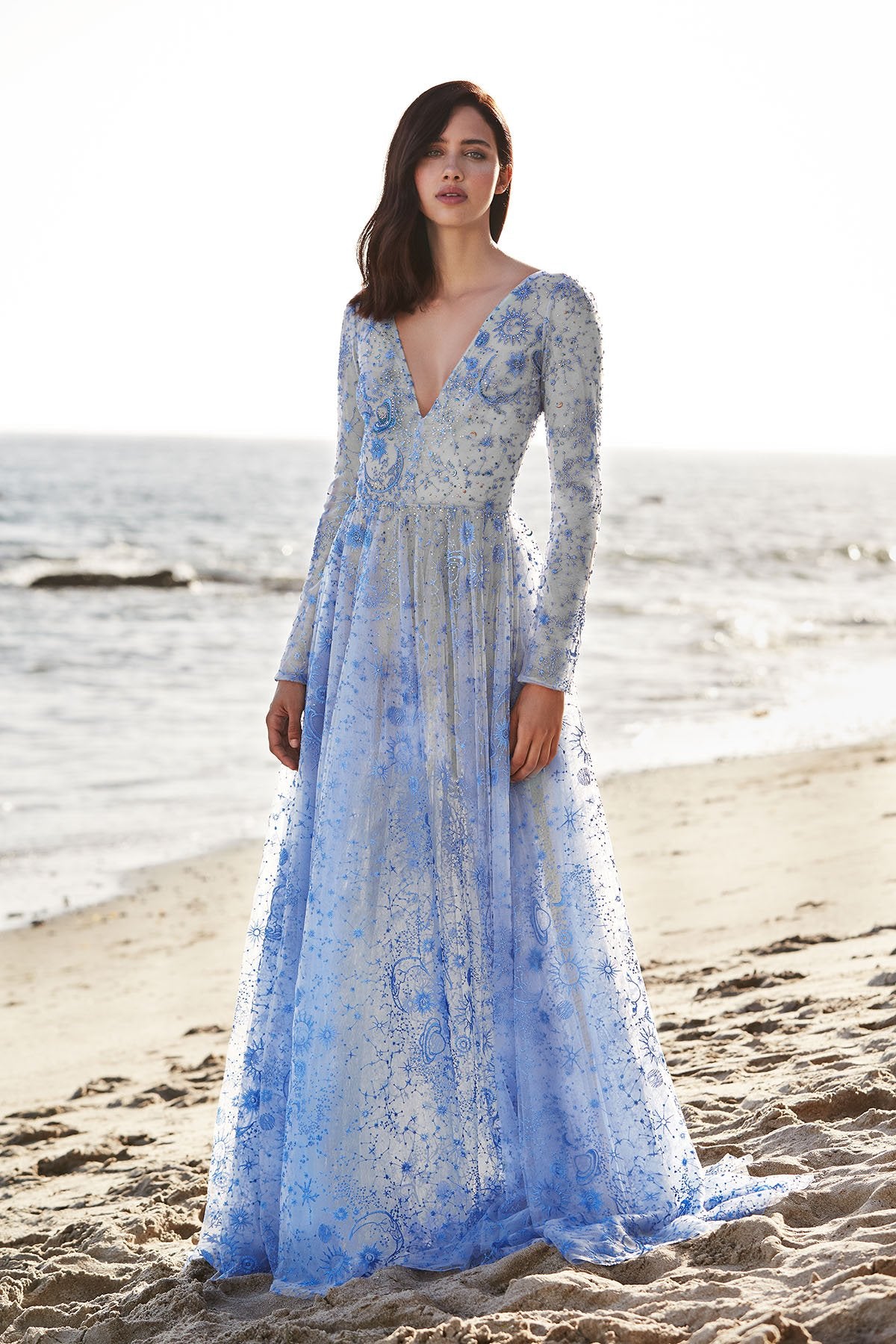 Tadashi Shoji - Apollonia Embroidered Long Sleeve Gown