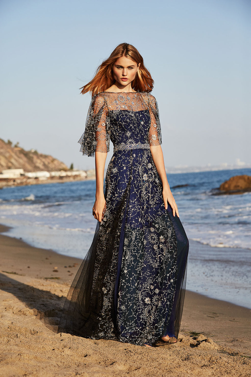 Tadashi Shoji - Neptune Metallic Embroidered Gown