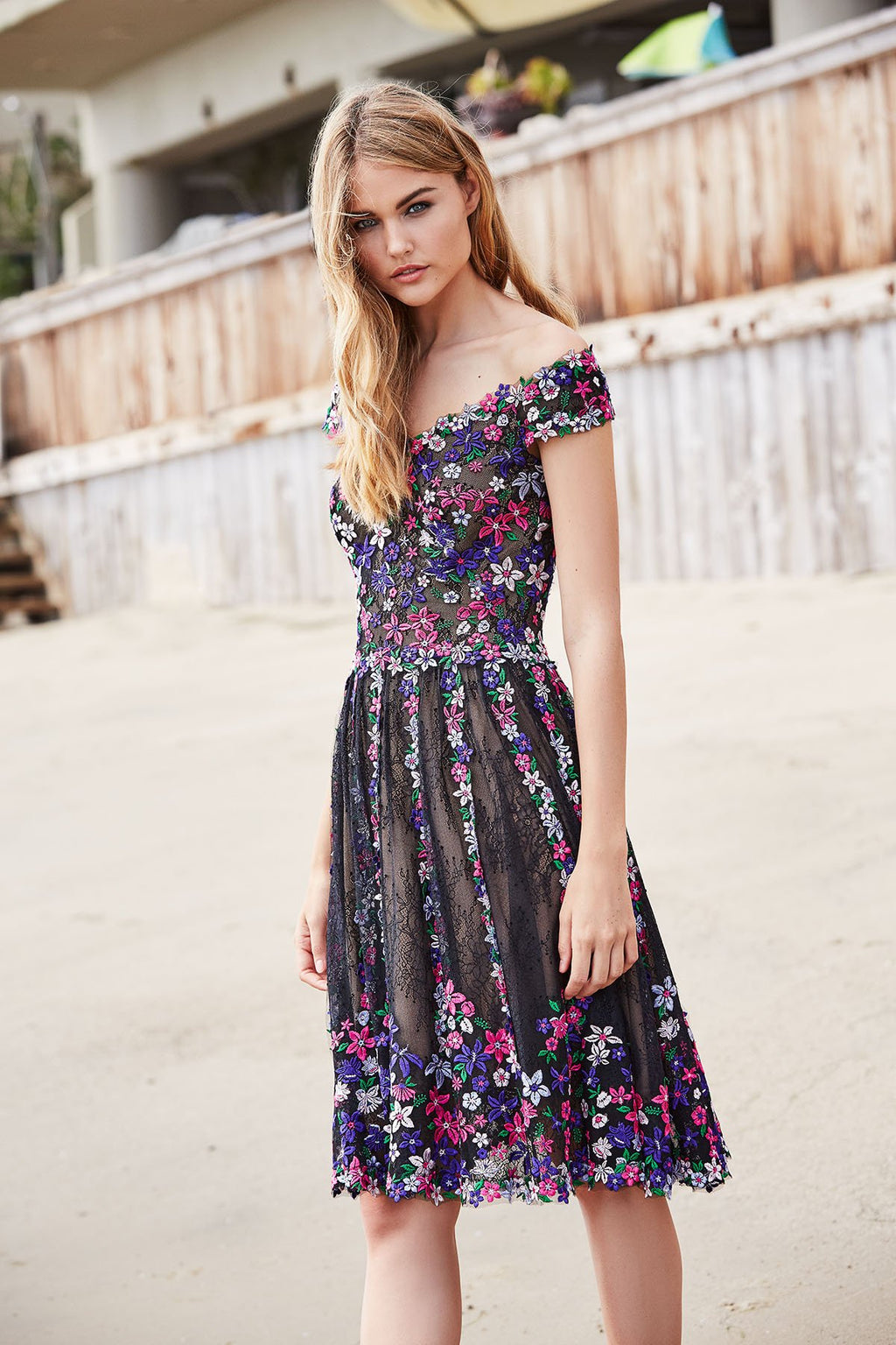 Tadashi Shoji - Bruna Off-The-Shoulder Floral Dress