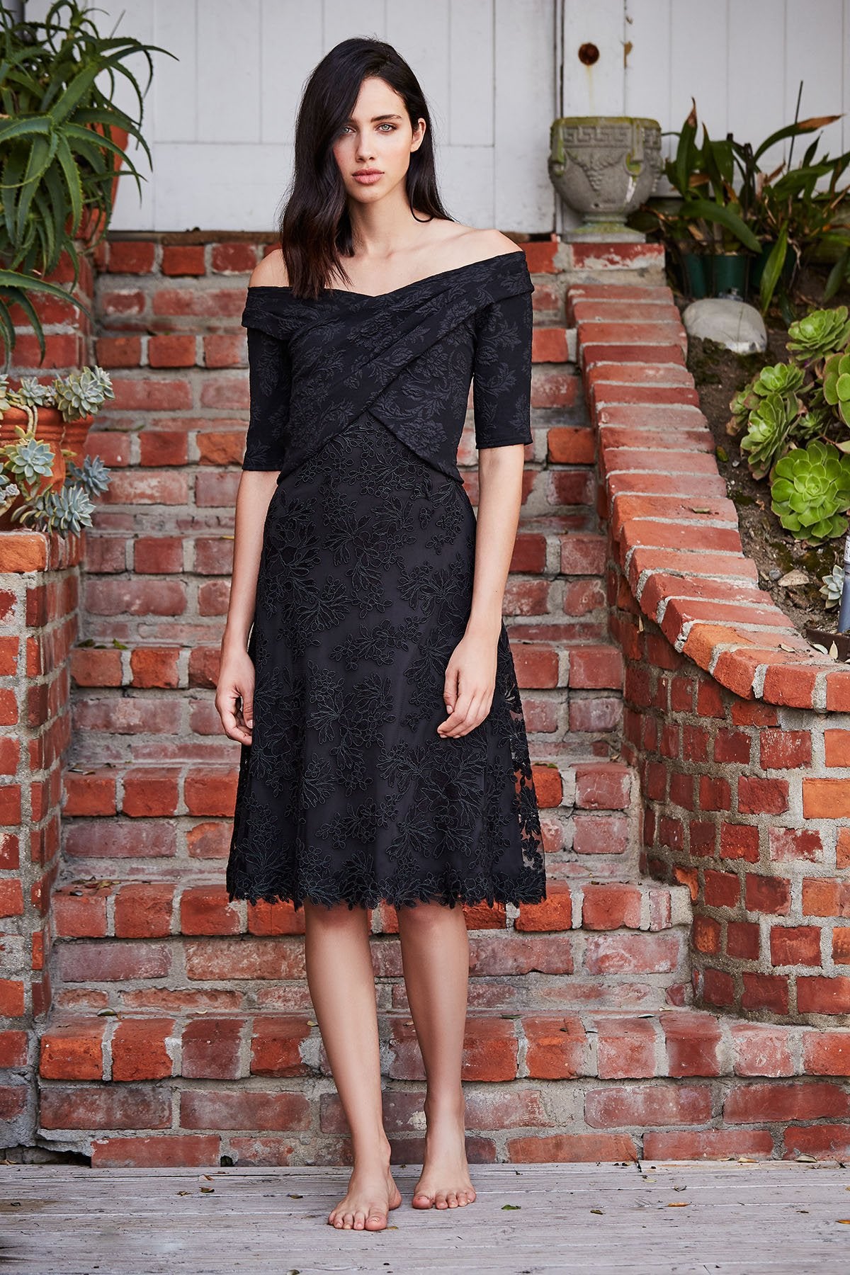 Dorian Jacquard Dress - PLUS SIZE – Tadashi Shoji Official Online