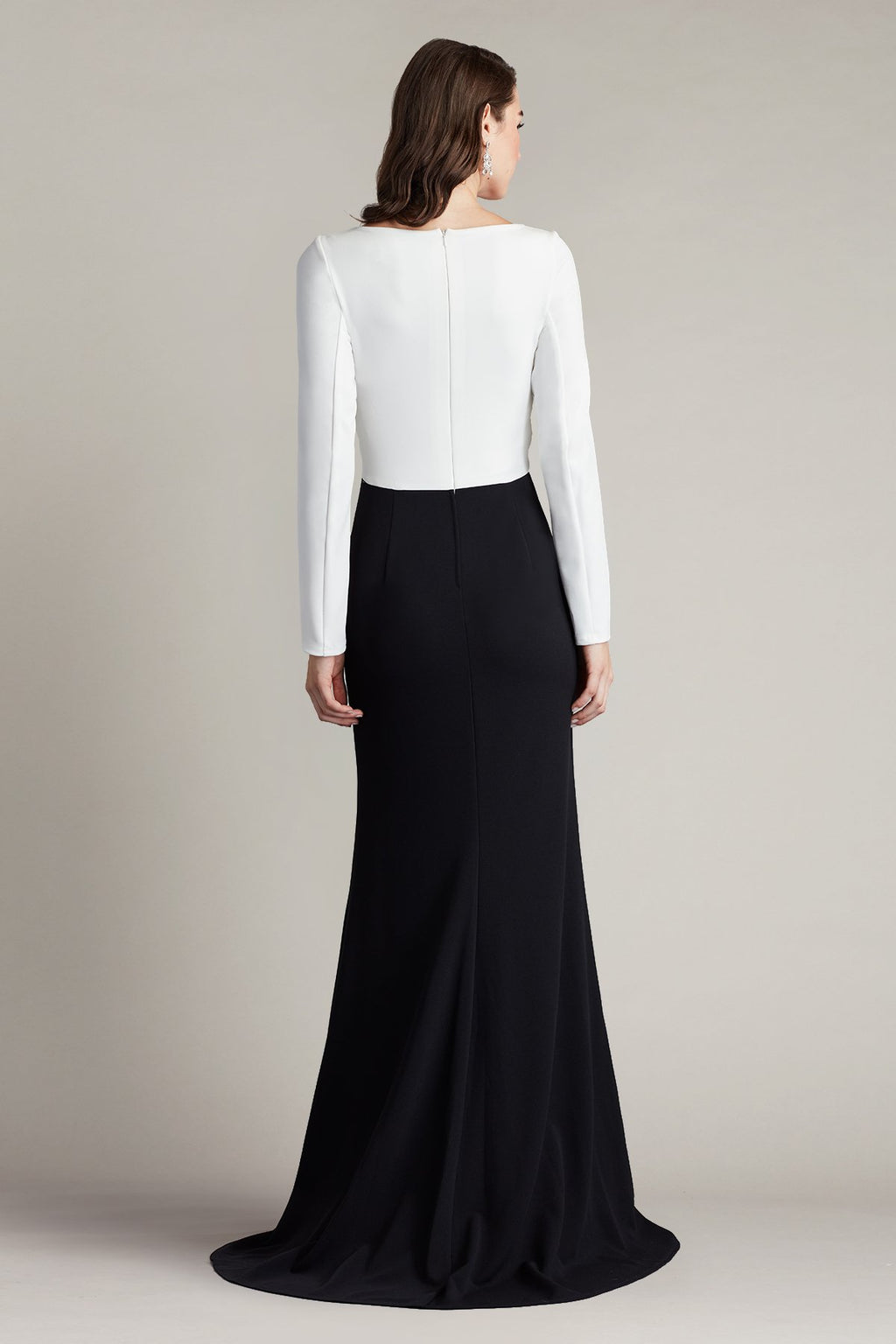 Nelson Long-Sleeve Crepe Gown