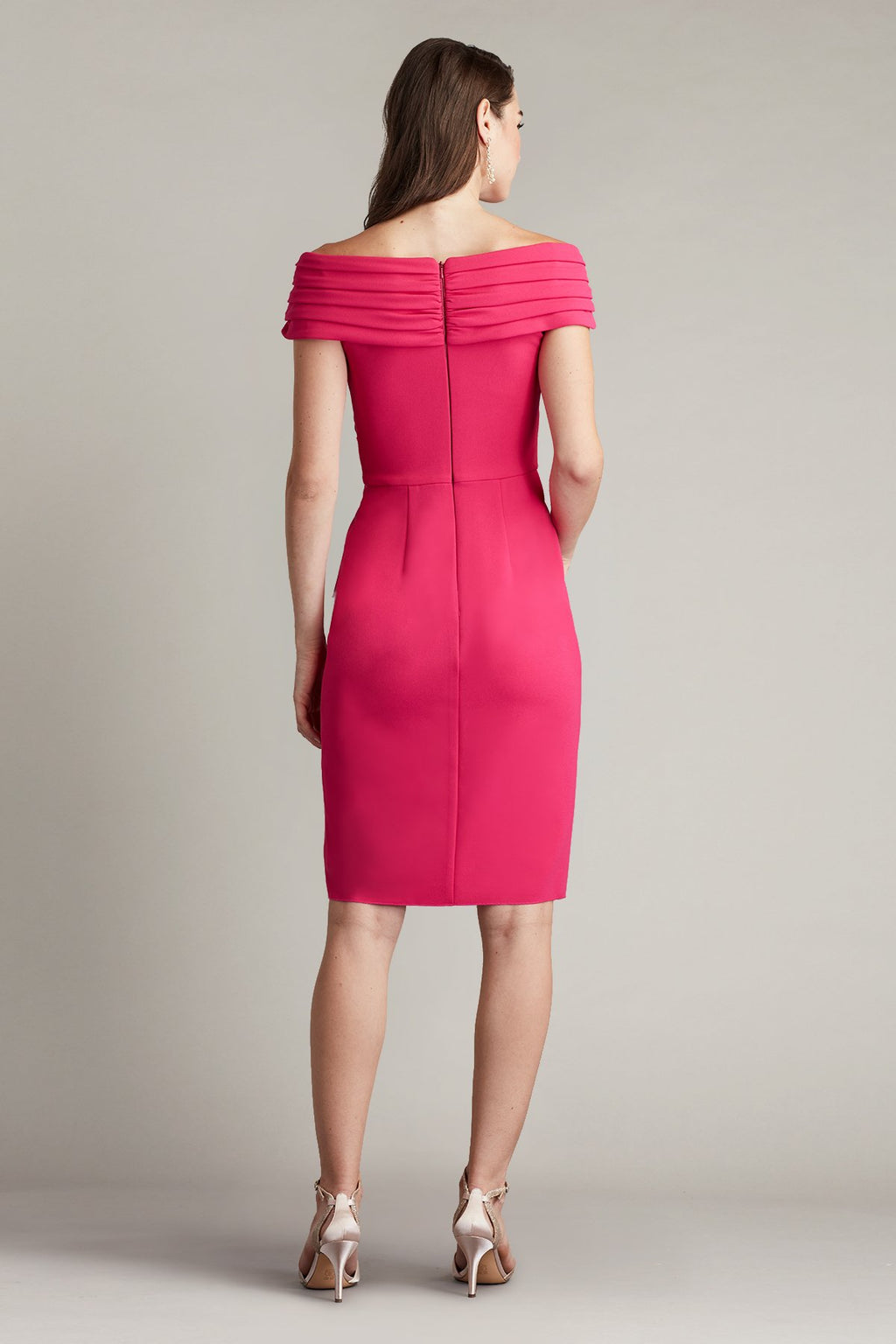 Cerise Crepe Cocktail Dress