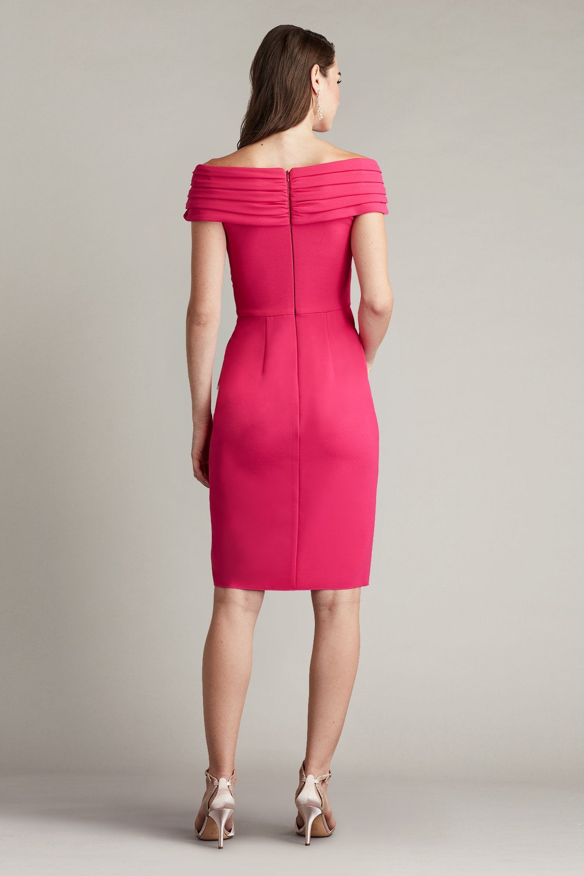Cerise Crepe Cocktail Dress
