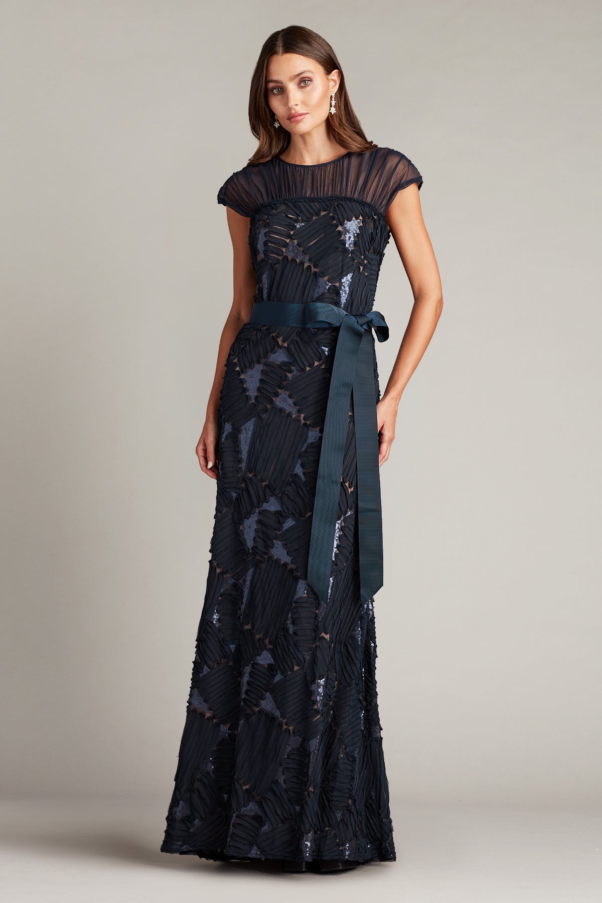 Alma Ribbon Soutache Illusion Gown