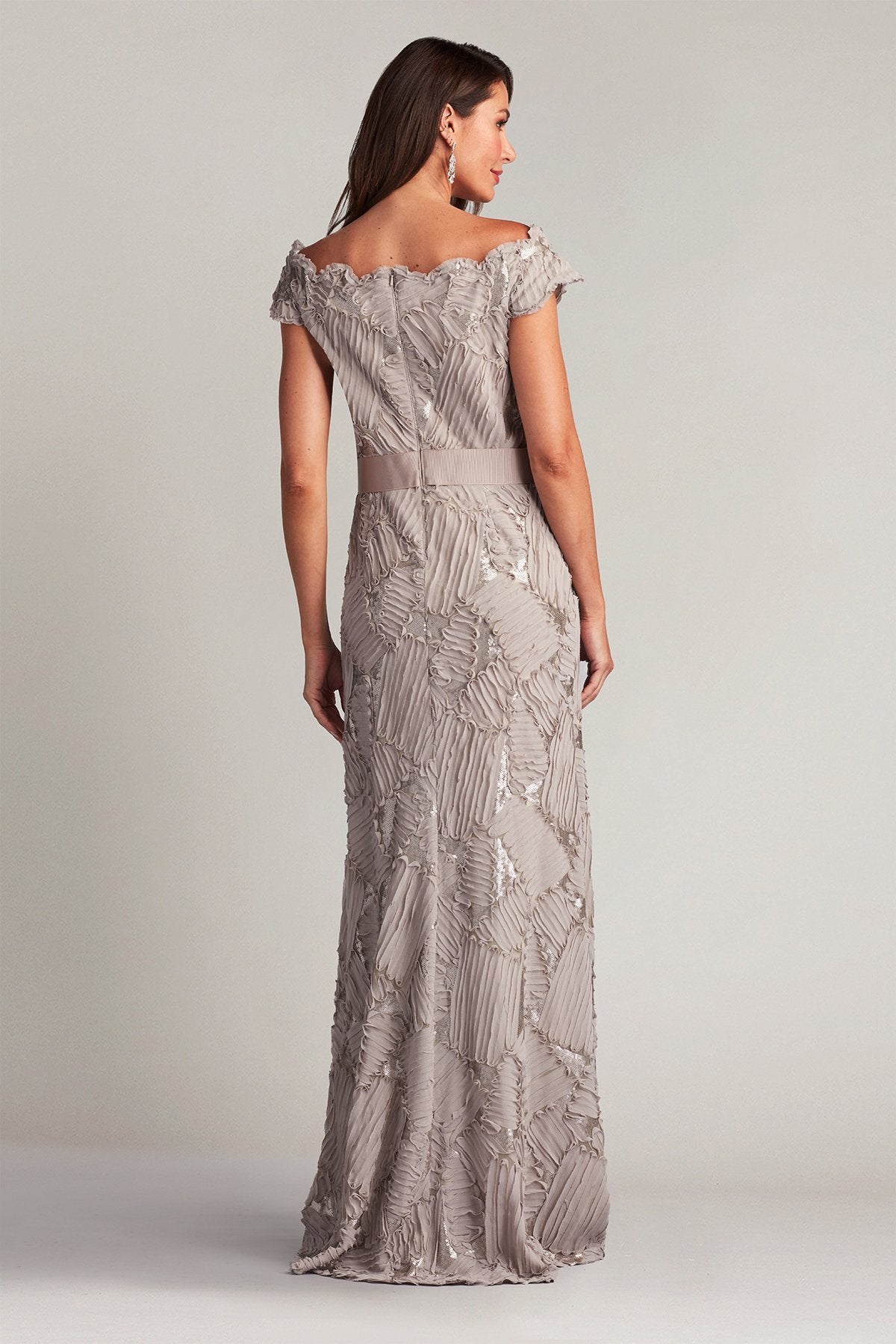 Demie Embroidered Mini Paillette Gown