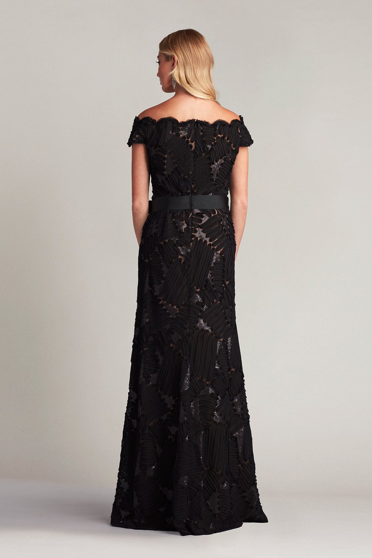 Demie Embroidered Mini Paillette Gown