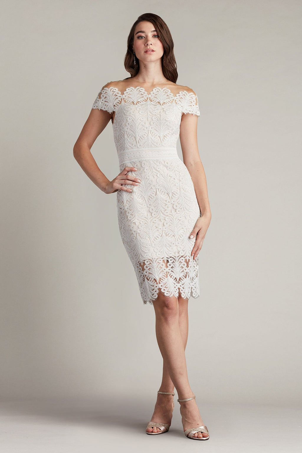 Elin Embroidered Tulle Illusion Dress