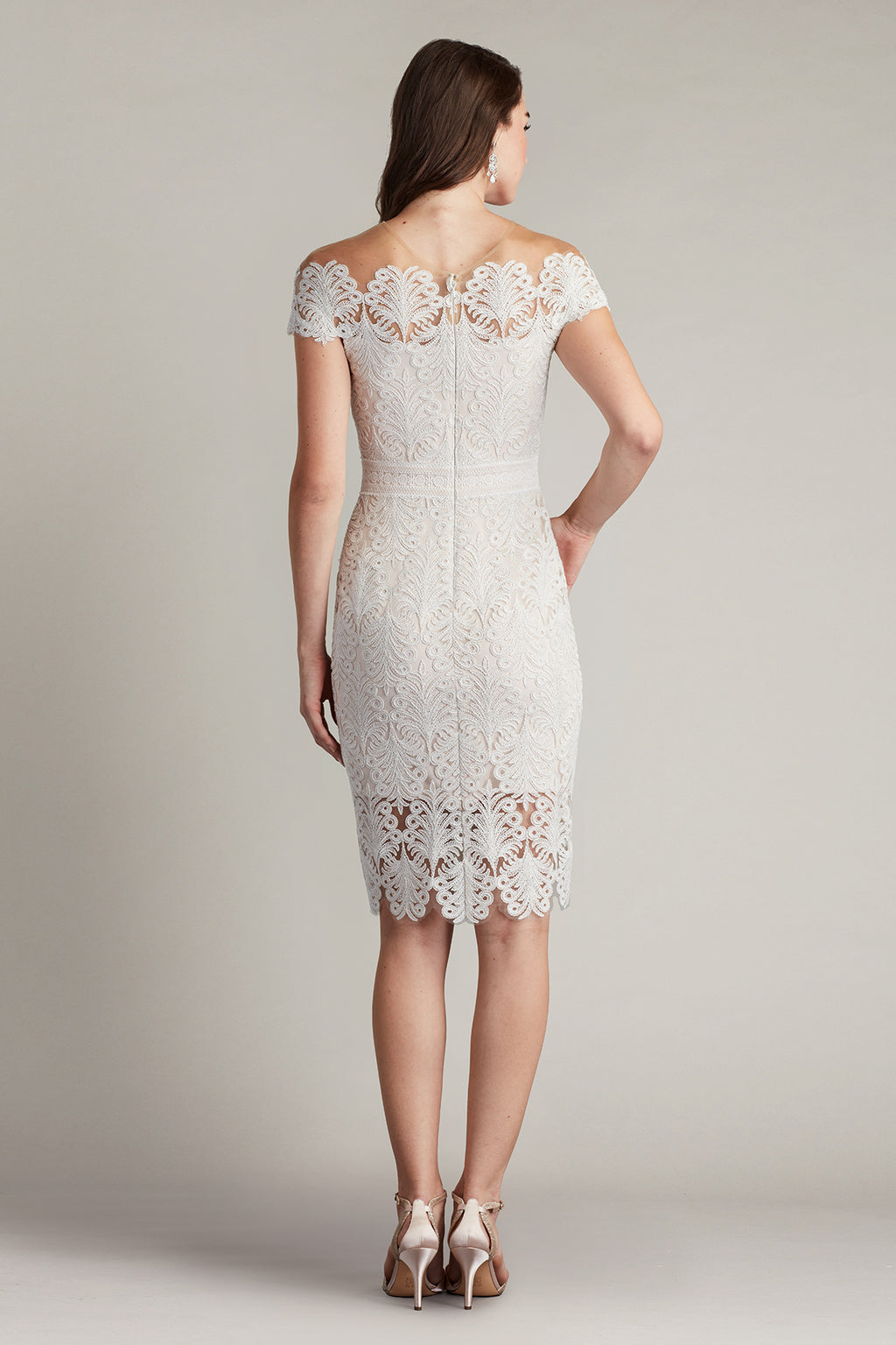 Elin Embroidered Tulle Illusion Dress