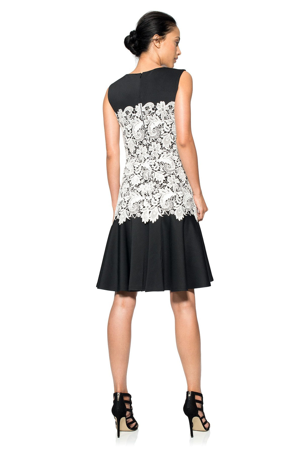 Contrast Lace A-Line Dress