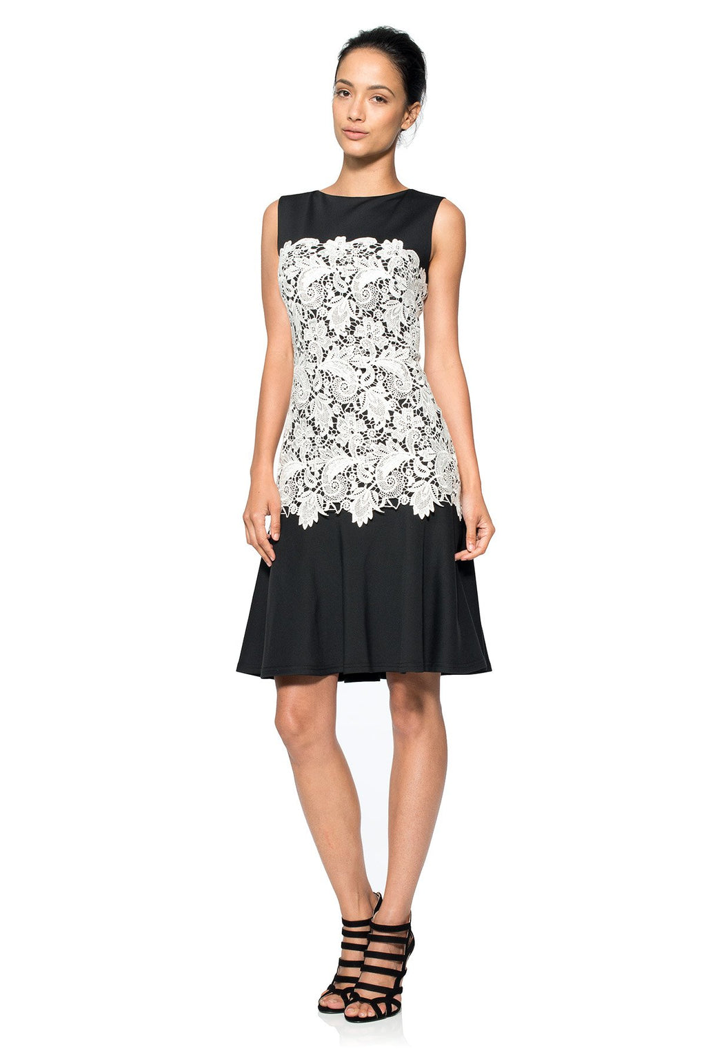 Contrast Lace A-Line Dress