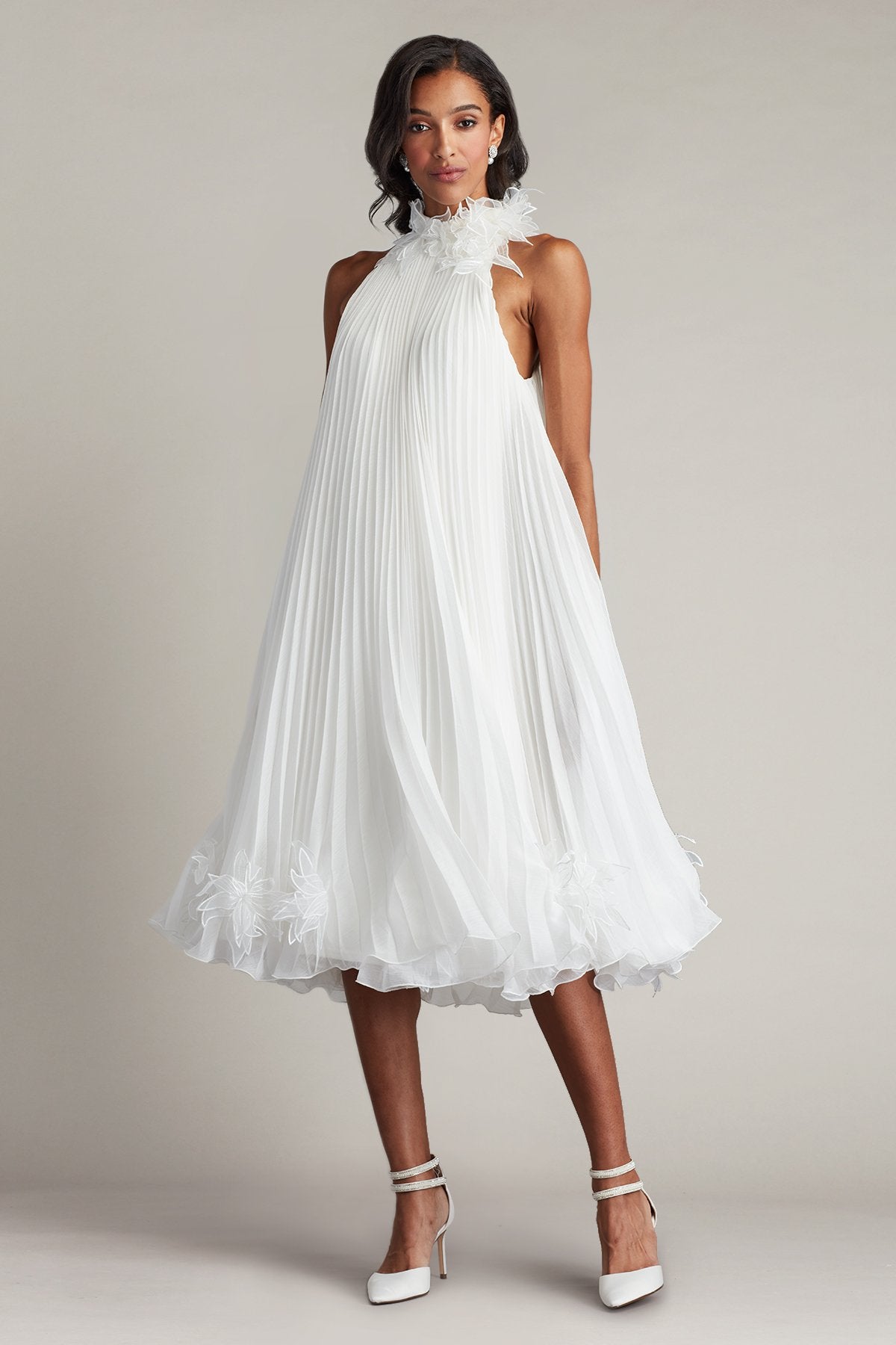 Raisa Floral Embellished Chiffon Midi Dress