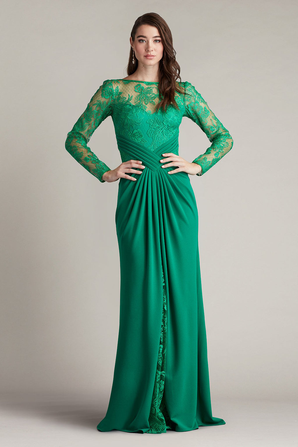 Ravina Embroidered Illusion Gown