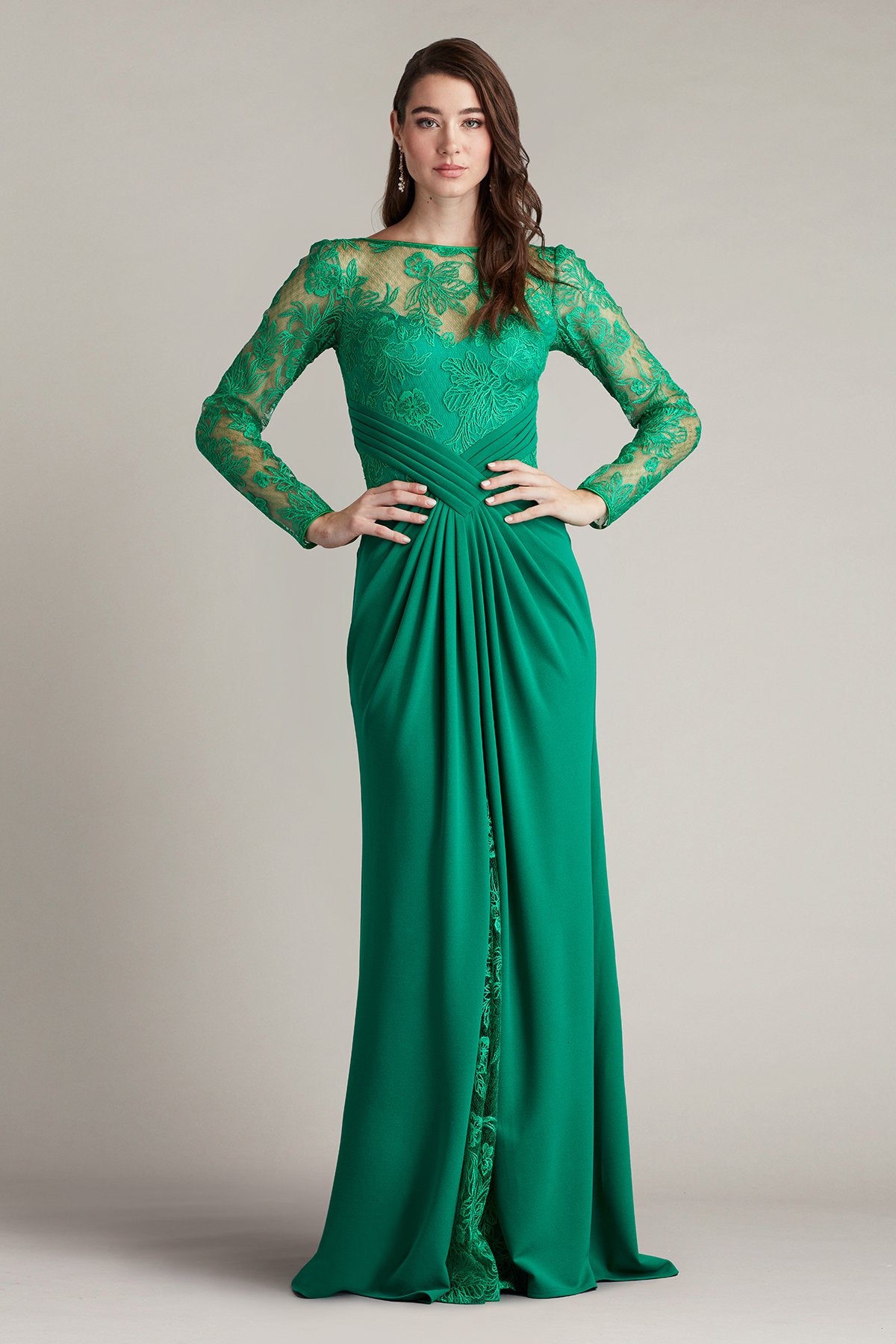 Ravina Embroidered Illusion Gown