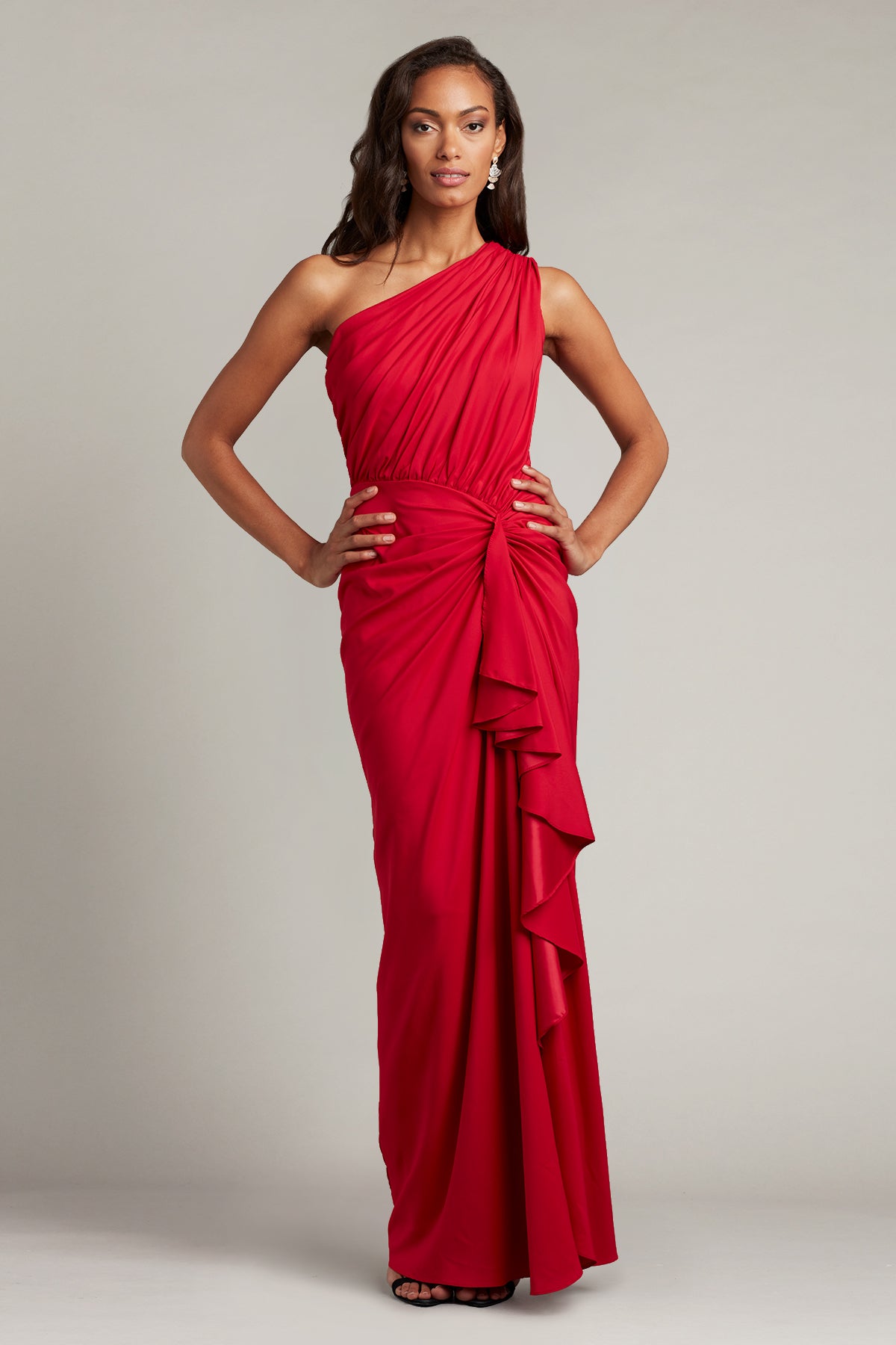 Lena Waterfall Drape Gown PPRED – Tadashi Shoji Official Online Boutique