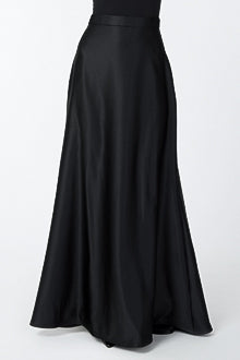 Satin A-Line Skirt in Black