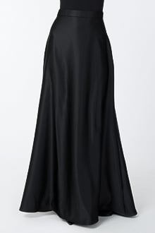 Satin A-Line Skirt in Black