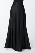 Satin A-Line Skirt in Black