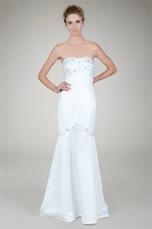 Beaded Strapless Gown in Tafetta