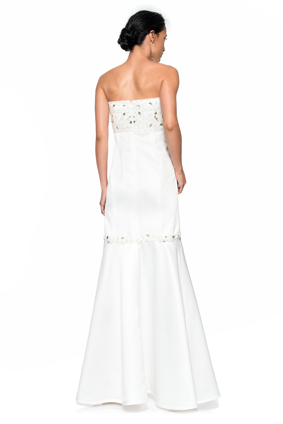 Beaded Strapless Gown in Tafetta