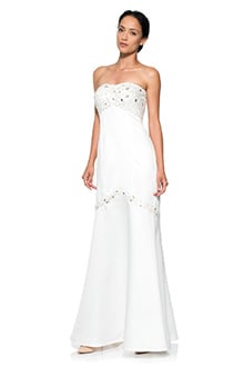 Beaded Strapless Gown in Tafetta