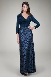 Paillette Cut Out Evening Gown in Navy