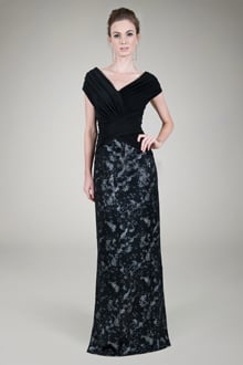 Mini Paillette Gown in Black / Silver
